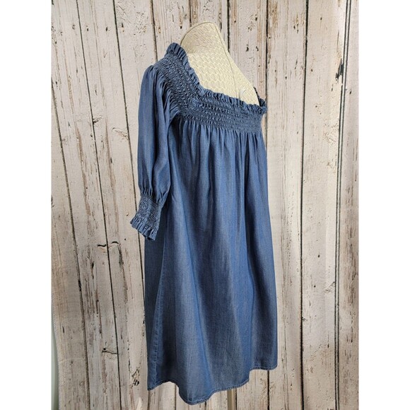 Imperial S Designer Denim Gusseted Off Shoulder Tunic Shirt Top Blouse EUC - Picture 6 of 15